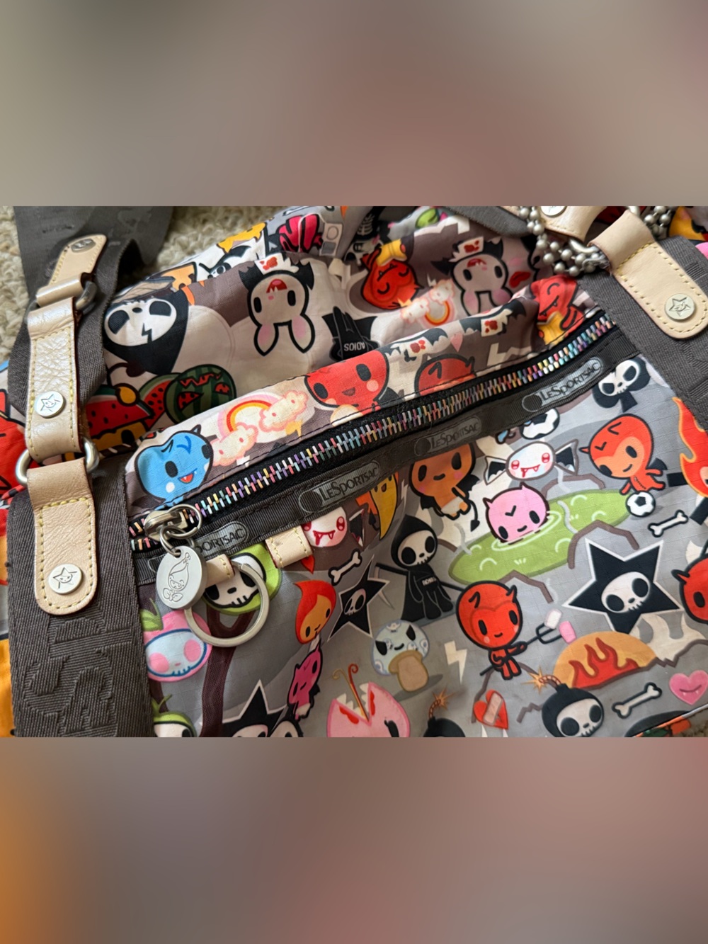 Vintage! Tokidoki Lesportsac baby inferno shoulder duffle bag - Picture 7 of 9